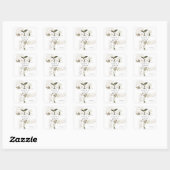 White Boho Floral bedankt Vierkante Sticker (Vel)