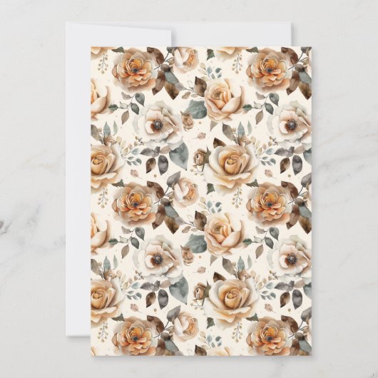 White Boho Floral Horse Cowgirl Verjaardagsfeestje Kaart (Achterkant)