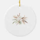 White Boho Floral Maid of Honor Kerstannament Keramisch Ornament (Achterkant)