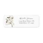 White Boho Floral Return Address Label (Voorkant)
