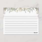 White Boho Floral Vrijgezellenfeest Recipe Kaart (Achterkant)