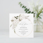 White Boho Floral Vrijgezellenfeest Square Kaart (Staand voorkant)