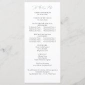 White Boho Floral Wedding Ceremony Programme Programmakaart (Achterkant)