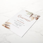 White Boho Flowers Sage Quinceanera Roos Gold Folie Uitnodiging (Gedraaid)