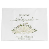 White Boho Roses & Blossoms Wedding Bridesmaid Groot Cadeauzakje (Voorkant)