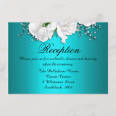 White Boho Rozen Metallic Aqua Weddenschappen Rece Informatiekaartje (Voorkant)
