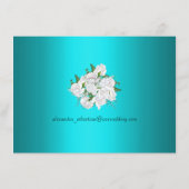 White Boho Rozen Metallic Aqua Weddenschappen Rece Informatiekaartje (Achterkant)