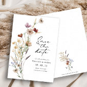 White Boho Save the Date Flat Kaart