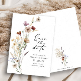 White Boho Save the Date Flat Kaart