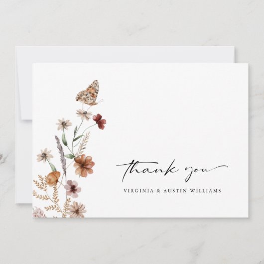 White Boho Wedding Bedankt (Voorkant)