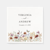 White Boho Wedding Napkins Servet (Voorkant)