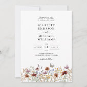 White Boho Wedding Uitnodiging (Voorkant)