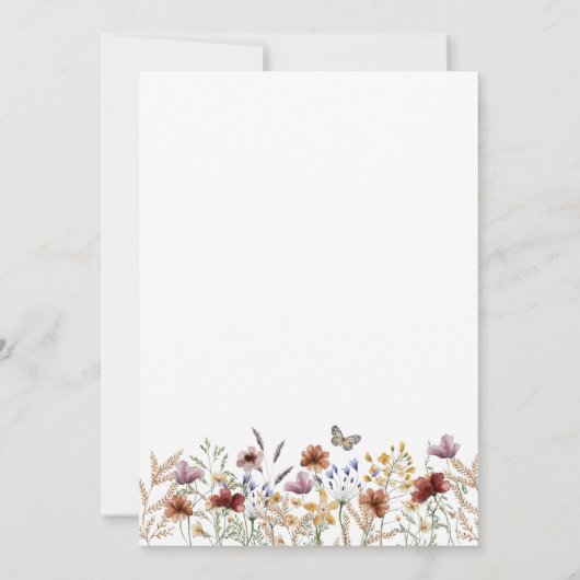 White Boho Wedding Uitnodiging (Achterkant)