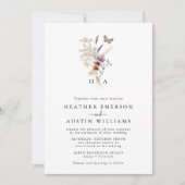 White Boho Wedding Uitnodiging (Voorkant)