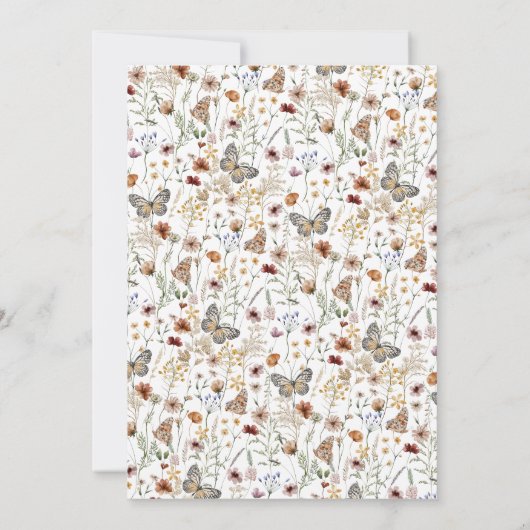 White Boho Wedding Uitnodiging (Achterkant)