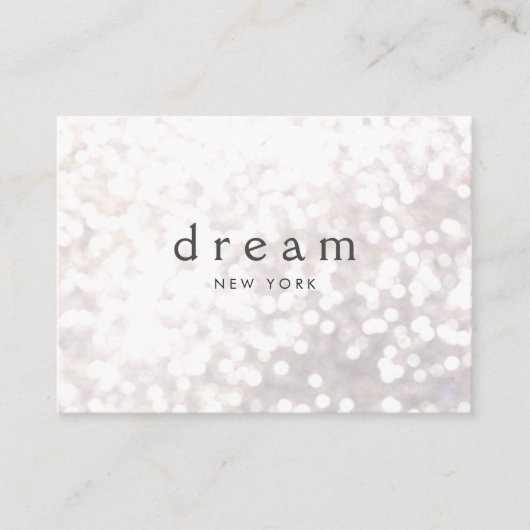 White Bokeh Glitter Modern Event Planner Visitekaartje (Voorkant)