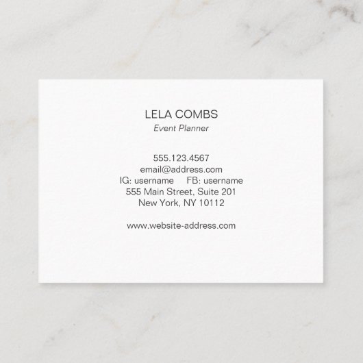 White Bokeh Glitter Modern Event Planner Visitekaartje (Achterkant)