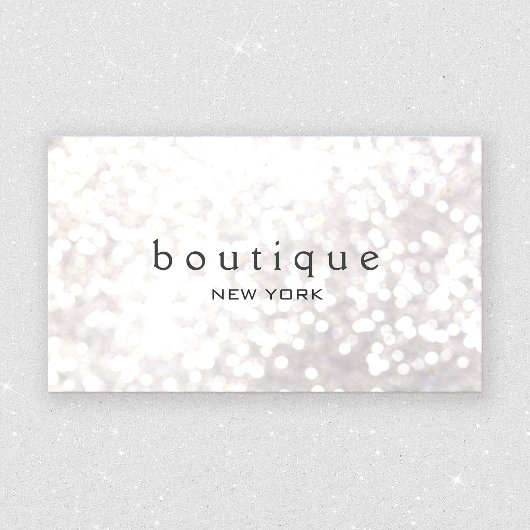 White Bokeh Glitter Modern Mode & Beauty Visitekaartje