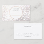 White Bokeh Gold Sequin Haarsalon Afspraak Afsprakenkaartje (Voorkant / Achterkant)