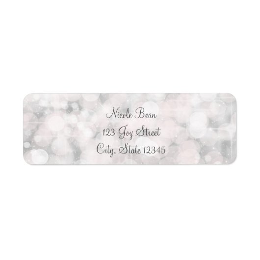 White Bokeh Light Elegant Glam Invitation Etiket (Voorkant)