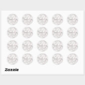 White Bokeh Lights Elegant Glam Wedding Favor Ronde Sticker (Vel)