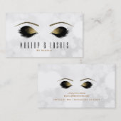 White Bokeh Lights Makeup Eyelashes Beauty Spa Visitekaartje (Voorkant / Achterkant)