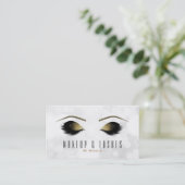 White Bokeh Lights Makeup Eyelashes Beauty Spa Visitekaartje (Staand voorkant)