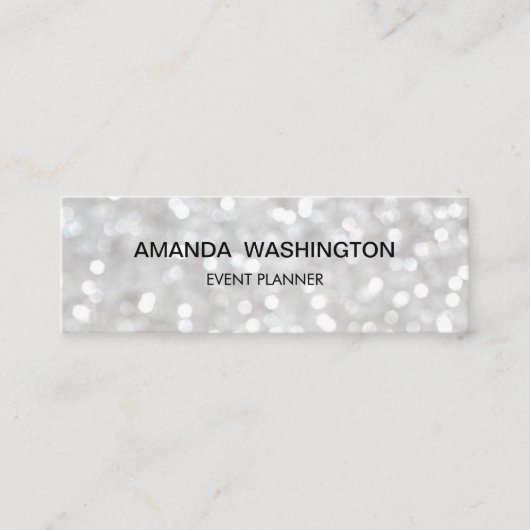 White Bokeh Mini Visitekaartje (Voorkant)
