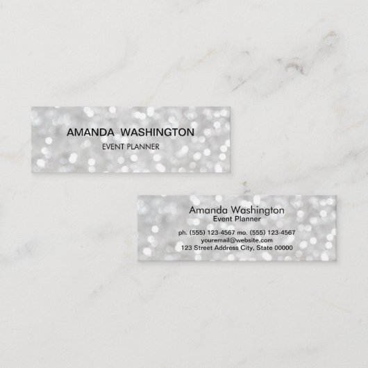 White Bokeh Mini Visitekaartje (Voorkant / Achterkant)