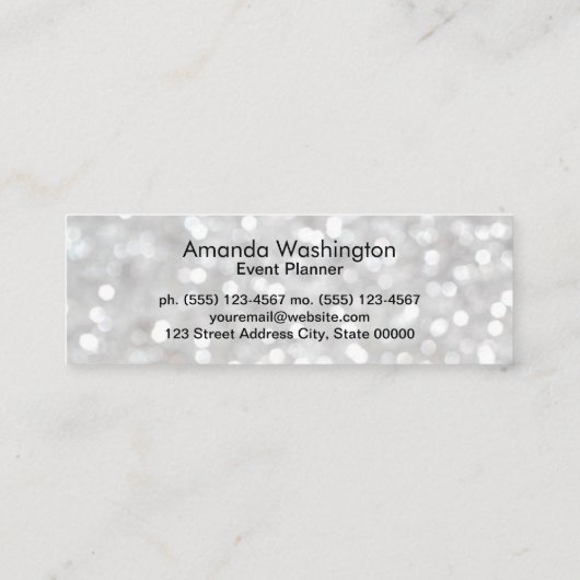 White Bokeh Mini Visitekaartje (Achterkant)