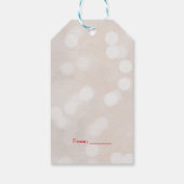 White Bokeh Red Valentijns Heart 1 Birthday Cadeaulabel (Achterkant)