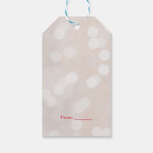 White Bokeh Red Valentijns Heart 1 Birthday Cadeaulabel (Achterkant)