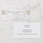 White Bokeh Wedding and Event Planner Visitekaartje (Voorkant / Achterkant)