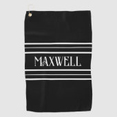 White Bold Modern Monogram Golfhanddoek (Voorkant)