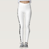 White Bold Personalized Custom Text Vertical  Leggings (Voorkant)