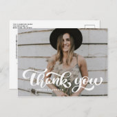 White Bold Retro Script Photo Afstuderen Hartelijk Briefkaart (Voorkant / Achterkant)