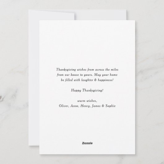 White Bold Script Typography Photo Thanksgiving Feestdagenkaart (Achterkant)