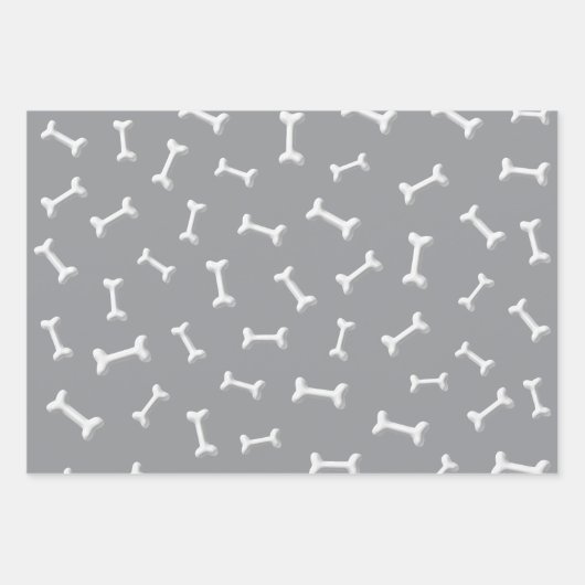 White Bones On Gray Background Custom Inpakpapier Vel (Voorkant)