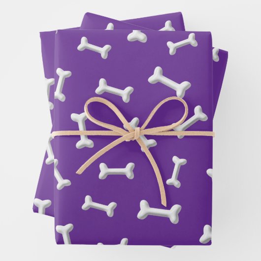 White Bones On Purple Background Custom Inpakpapier Vel (In situ)