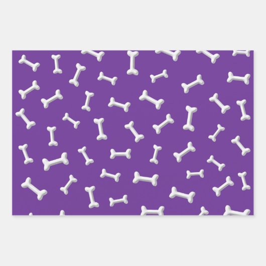 White Bones On Purple Background Custom Inpakpapier Vel (Voorkant 3)
