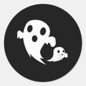 White Boo  Ronde Sticker (Voorkant)
