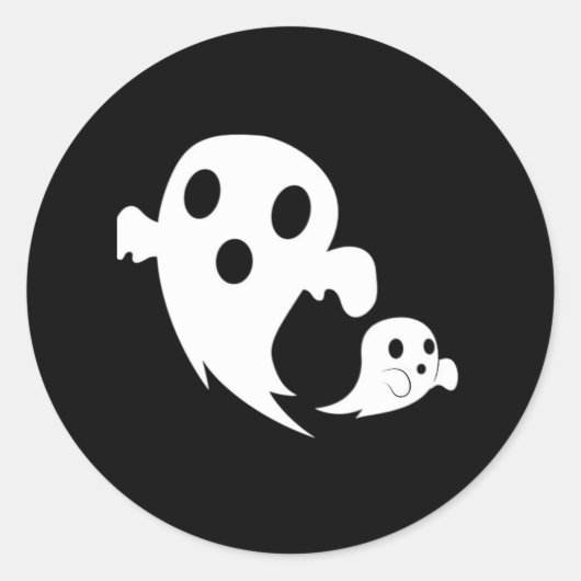 White Boo  Ronde Sticker (Voorkant)