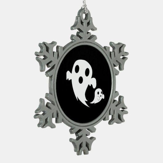 White Boo  Tin Sneeuwvlok Ornament (Links)