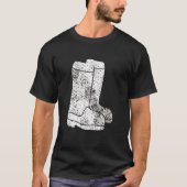 White Boots Commercial Waterman Crabber Fisherman T-shirt (Voorkant)