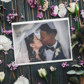 White Border Calligraphy Overlay Weddenschap 2 Fot Bedankkaart