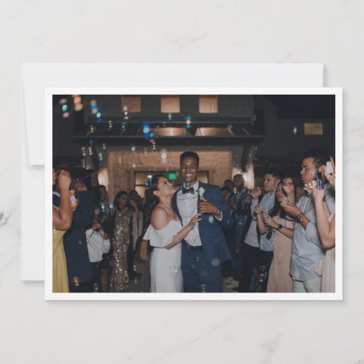 White Border Calligraphy Overlay Weddenschap 2 Fot Bedankkaart (Achterkant)