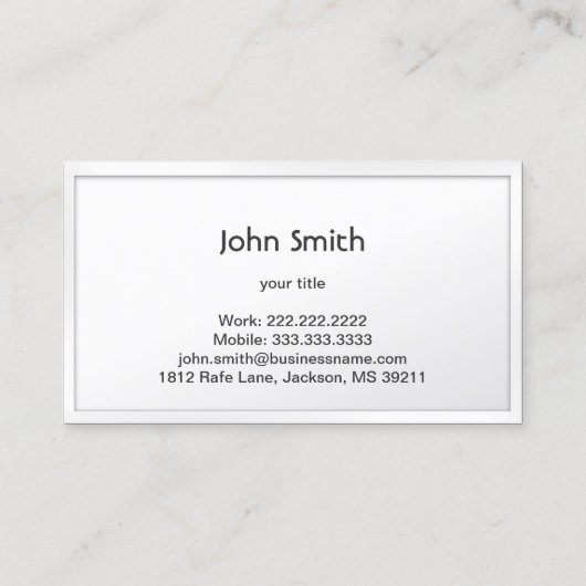 White Border Clapperboard Director Visitekaartje (Achterkant)