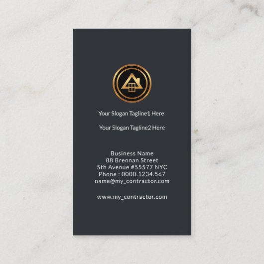 White Border Lijst House Rebars Green Tree Block Visitekaartje (Achterkant)