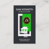 White Border Lijst House Rebars Green Tree Block Visitekaartje (Voorkant)