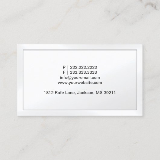 White Border Magicien voor klasscript Visitekaartje (Achterkant)